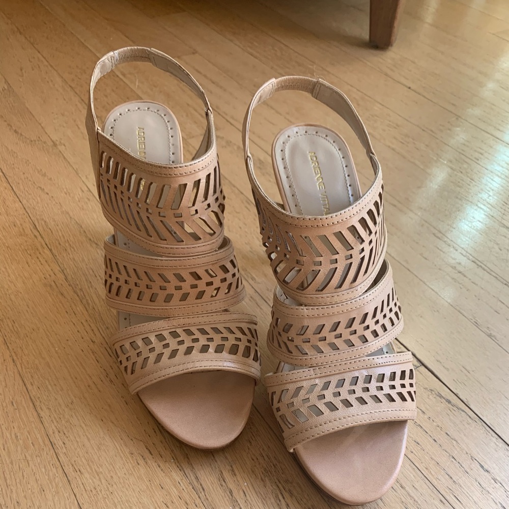 Strappy leather heels with straps